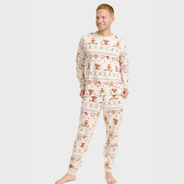 Drune | Christmas Cookie Weihnachts-Pyjama beige - Herren
