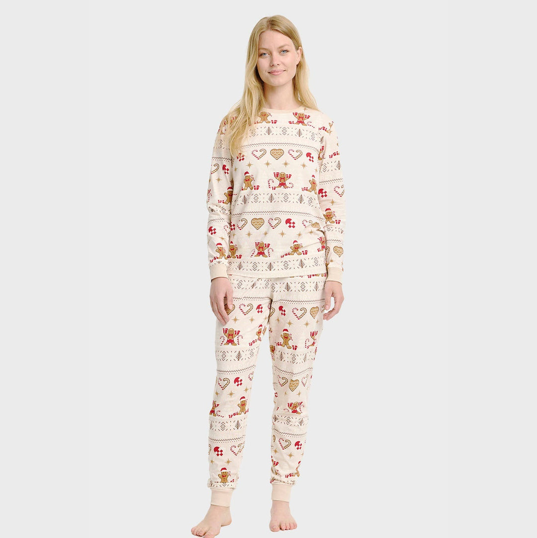 Drune | Christmas Cookie Weihnachts-Pyjama beige - Damen