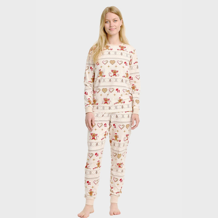 Drune | Christmas Cookie Weihnachts-Pyjama beige - Damen