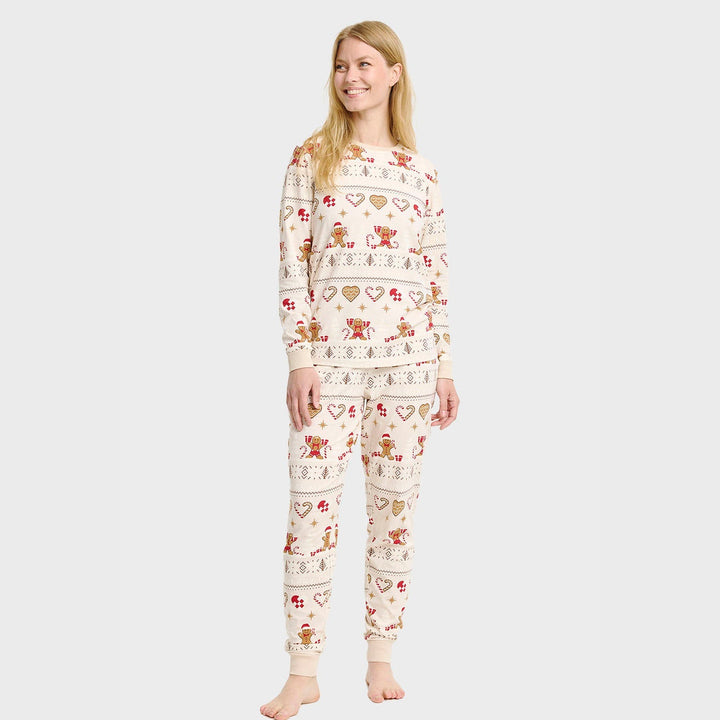 Drune | Christmas Cookie Weihnachts-Pyjama beige - Damen