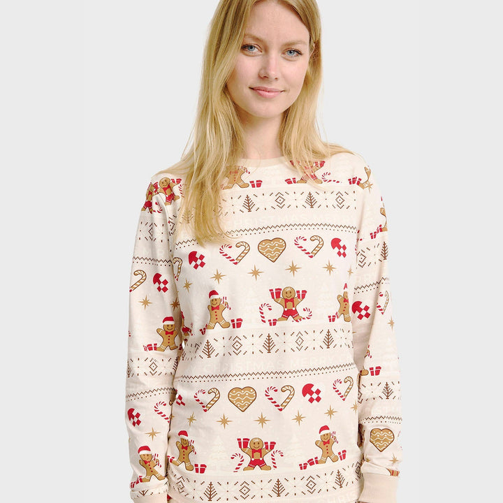 Drune | Christmas Cookie Weihnachts-Pyjama beige - Damen