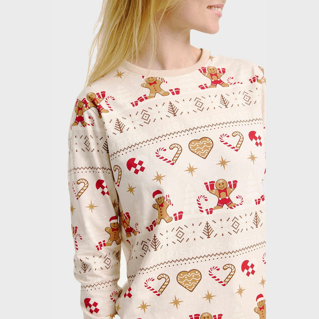 Drune | Christmas Cookie Weihnachts-Pyjama beige - Damen