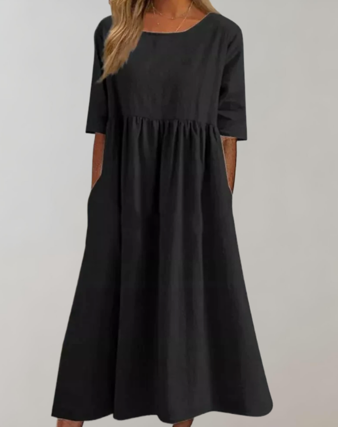 Drune | Einfarbiges Baumwollkleid mit Lockerer Passform