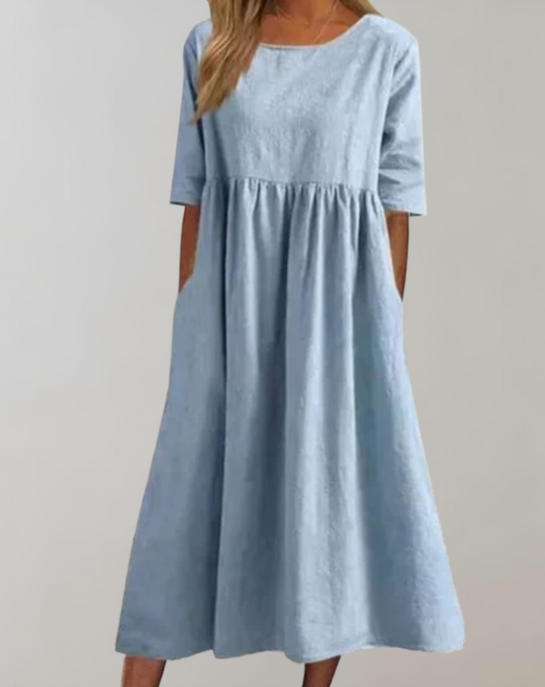 Drune | Einfarbiges Baumwollkleid mit Lockerer Passform
