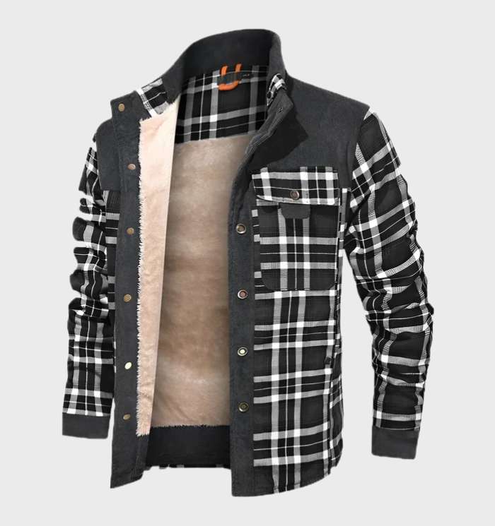 Drune | F.s. Kariertes Flanelljacke mit Fleece Futter