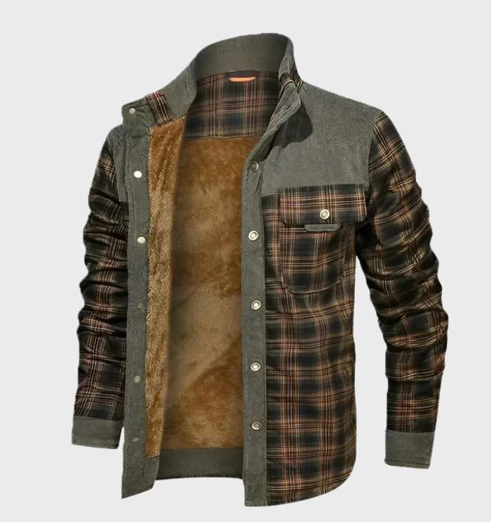 Drune | F.s. Kariertes Flanelljacke mit Fleece Futter