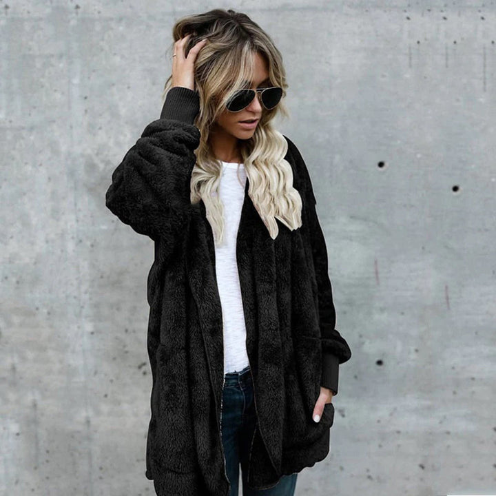 Drune | Langer Cardigan mit Kapuze aus Fleece