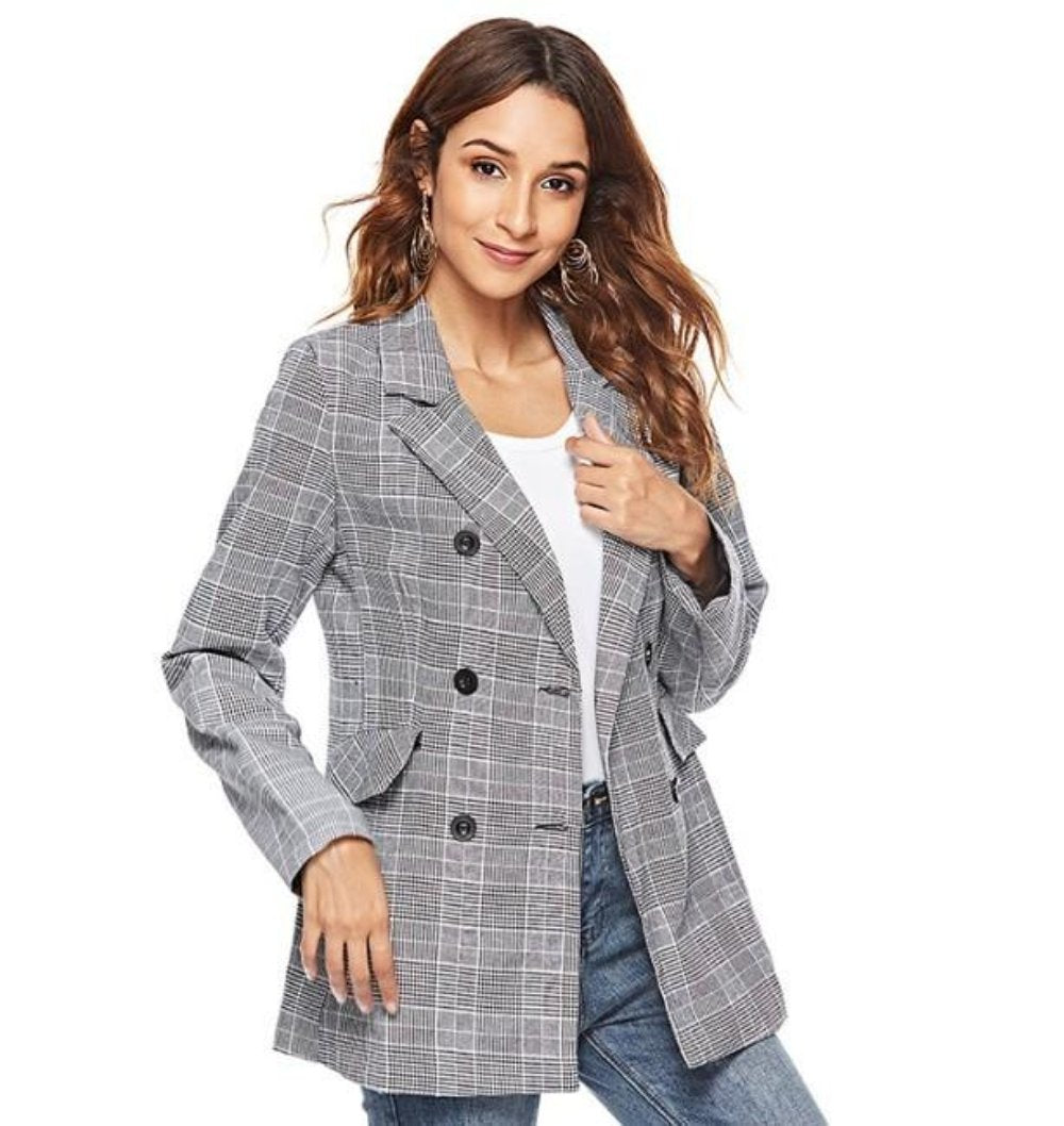 Drune | Karierte Blazer Moderner Schnitt Klassische Eleganz