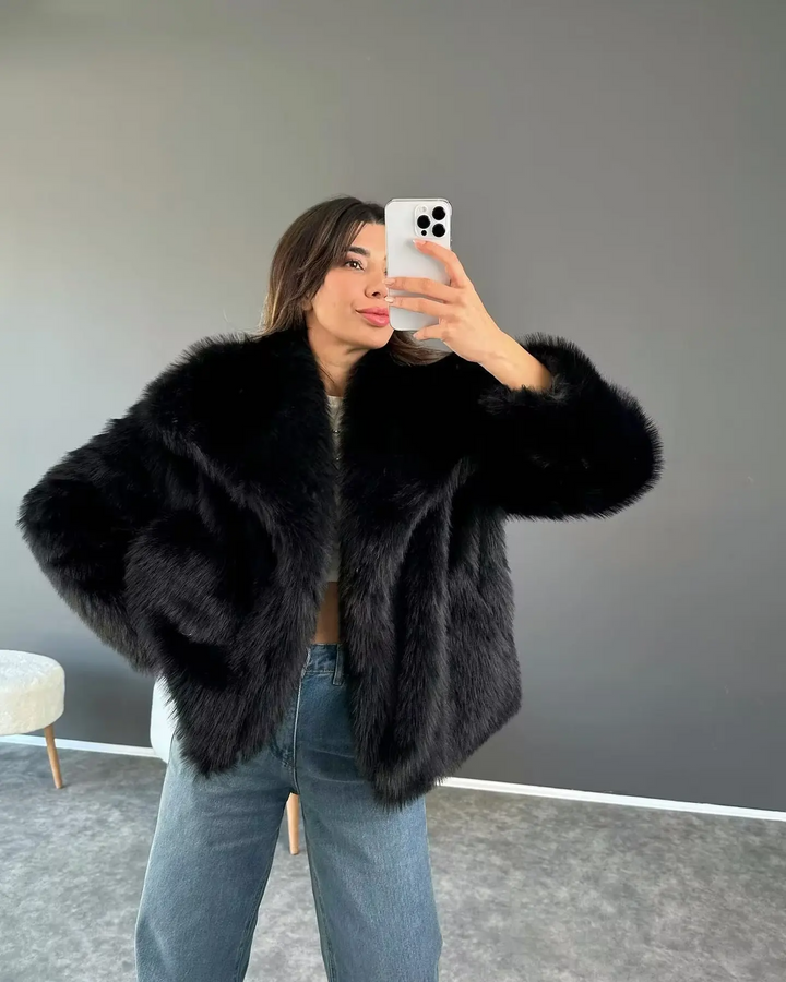 Drune | Trendy Damen Winterjacke aus Kunstfell