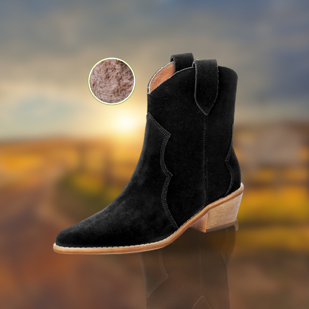 Drune | Rindsleder Damen Wildleder Damen Stiefel Mit Absatz