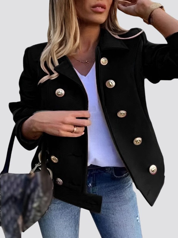Drune | Kurze Wolljacke mit Doppelreihigem Design Wollmischung Klassisch und Elegant