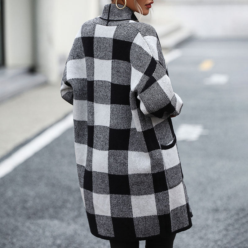 Drune | Lässige Karierte Strickjacke