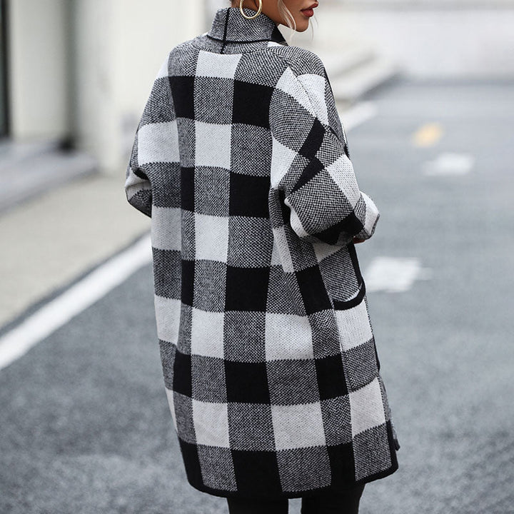 Drune | Lässige Karierte Strickjacke