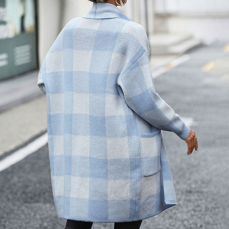 Drune | Lässige Karierte Strickjacke