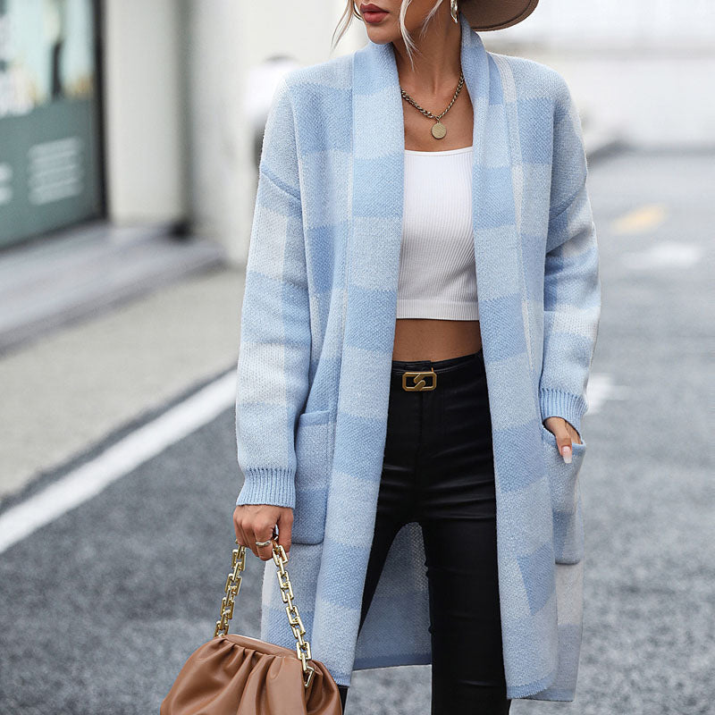 Drune | Lässige Karierte Strickjacke