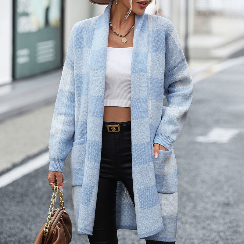 Drune | Lässige Karierte Strickjacke