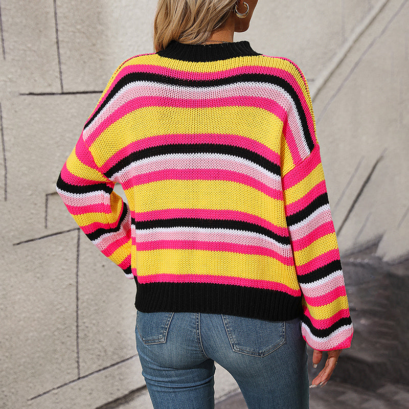 Drune | Gestreifter Pullover Acryl Farblich, Bequem