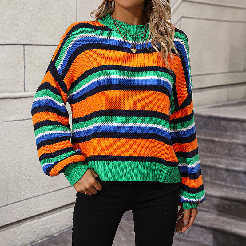 Drune | Gestreifter Strickpullover mit Modernem Muster
