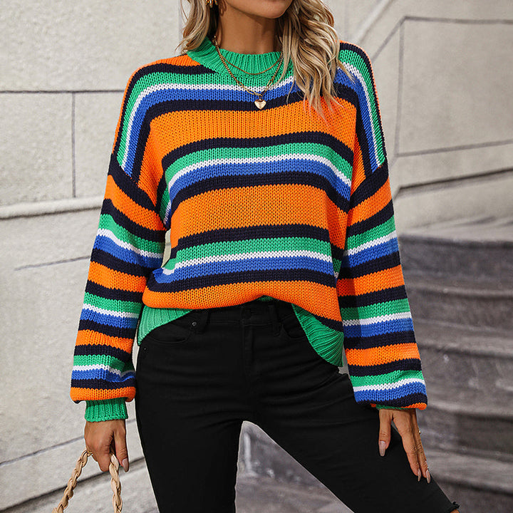 Drune | Gestreifter Strickpullover mit Modernem Muster