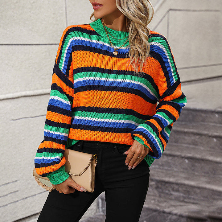 Drune | Gestreifter Strickpullover mit Modernem Muster