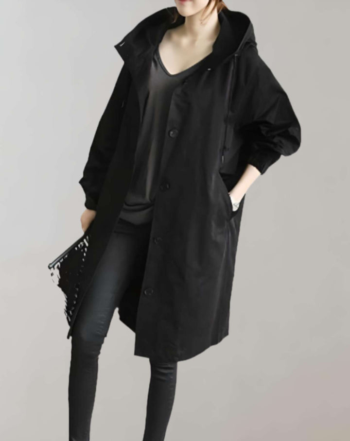 Wasserfester und warmer Kapuzen-Trenchcoat