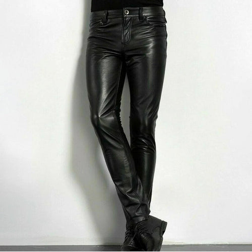 Drune |  Hose - Schick - Schwarz Kunstleder Luxuriöss Material - Ideal für Geschäft für Herren