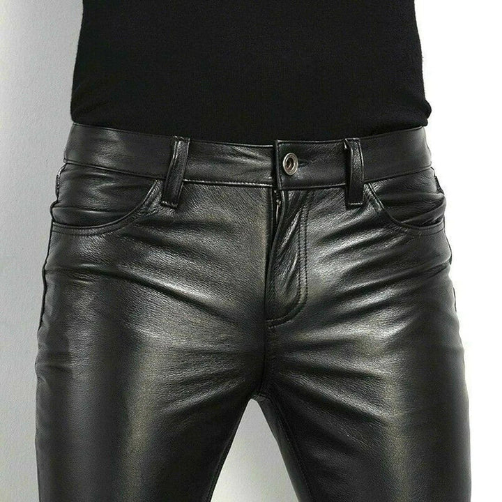 Drune |  Hose - Schick - Schwarz Kunstleder Luxuriöss Material - Ideal für Geschäft für Herren