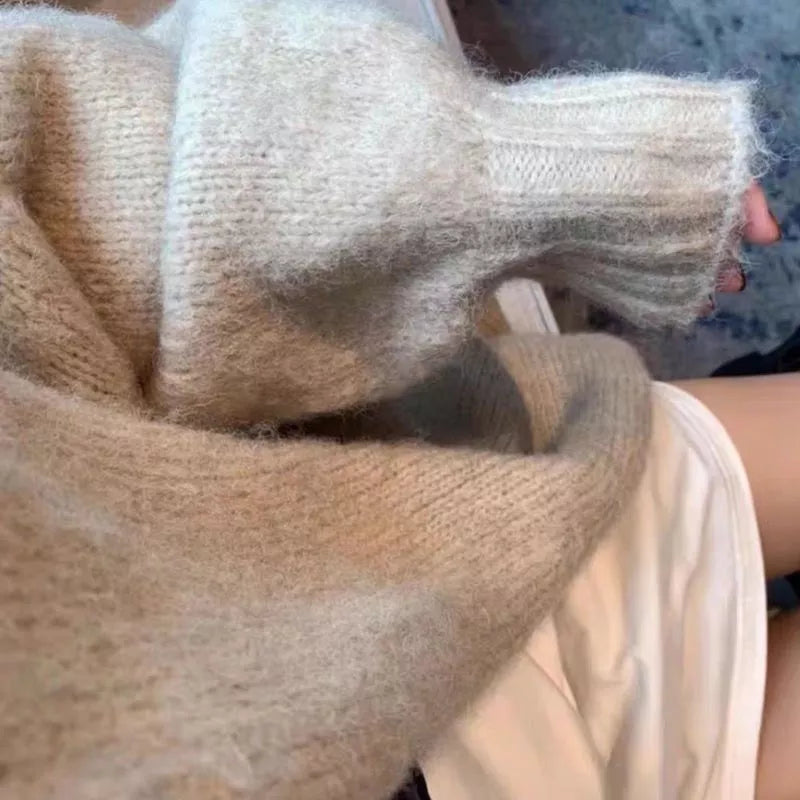 Drune | Strickjacke Übergroß Fit V-Ausschnitt Offene Vorderseite Lange Ärmel
