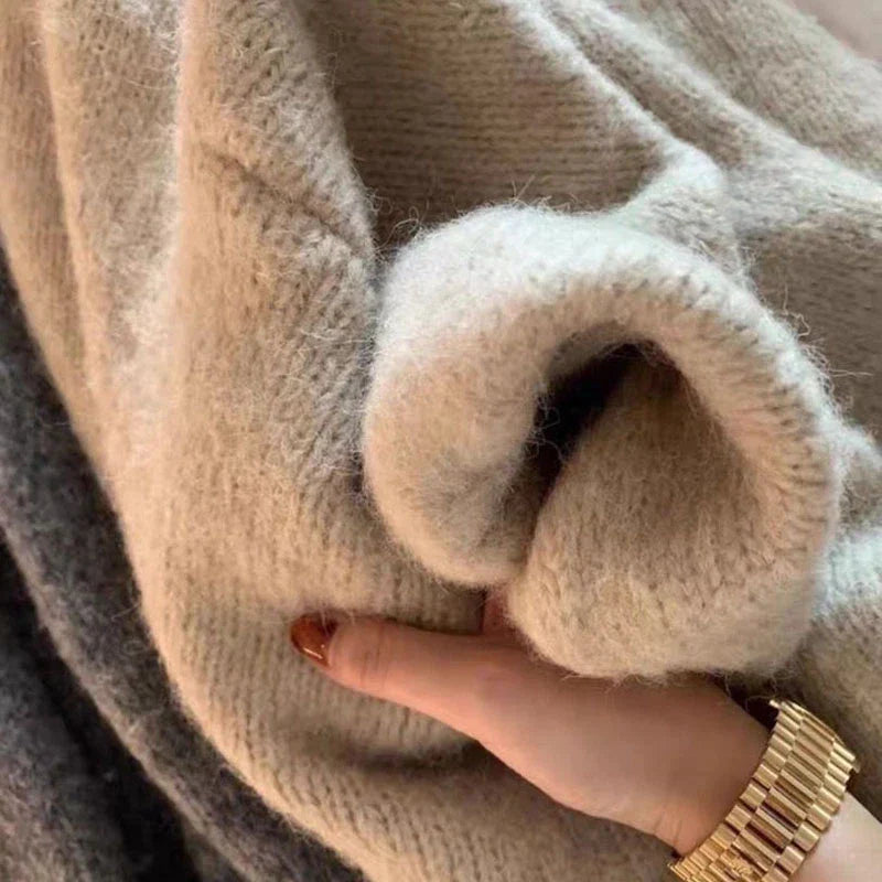 Drune | Strickjacke Übergroß Fit V-Ausschnitt Offene Vorderseite Lange Ärmel