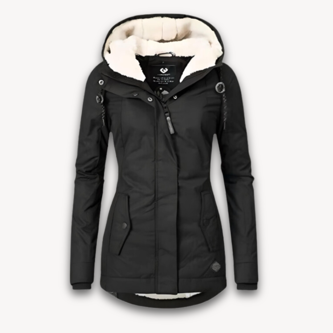Drune | Damen wasserdichte Winterjacke mit Kunstfellfutter