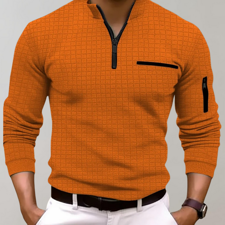 Drune | Langarm Polohemd aus Baumwolle - Klassisches Poloshirt für Freizeit, Büro und Übergangszeit