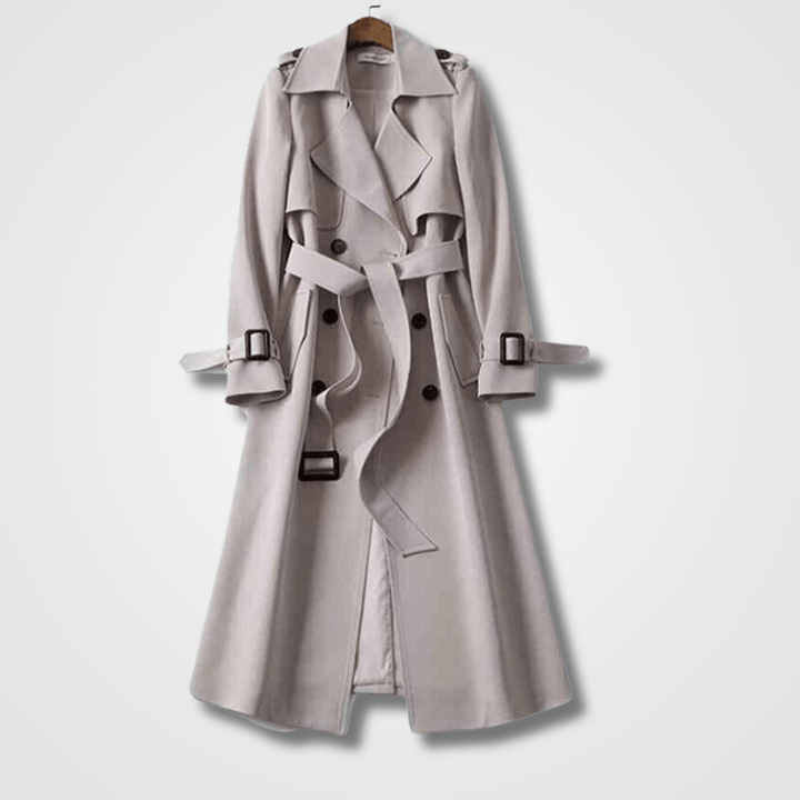Drune | Langer Trenchcoat - Gürteltaille - Leichtes Polyester - Zeitlose Oberbekleidung