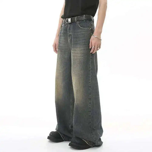 Drune | Herren Retro Baggy Jeans - Hohe Taille, Lockerer Schnitt