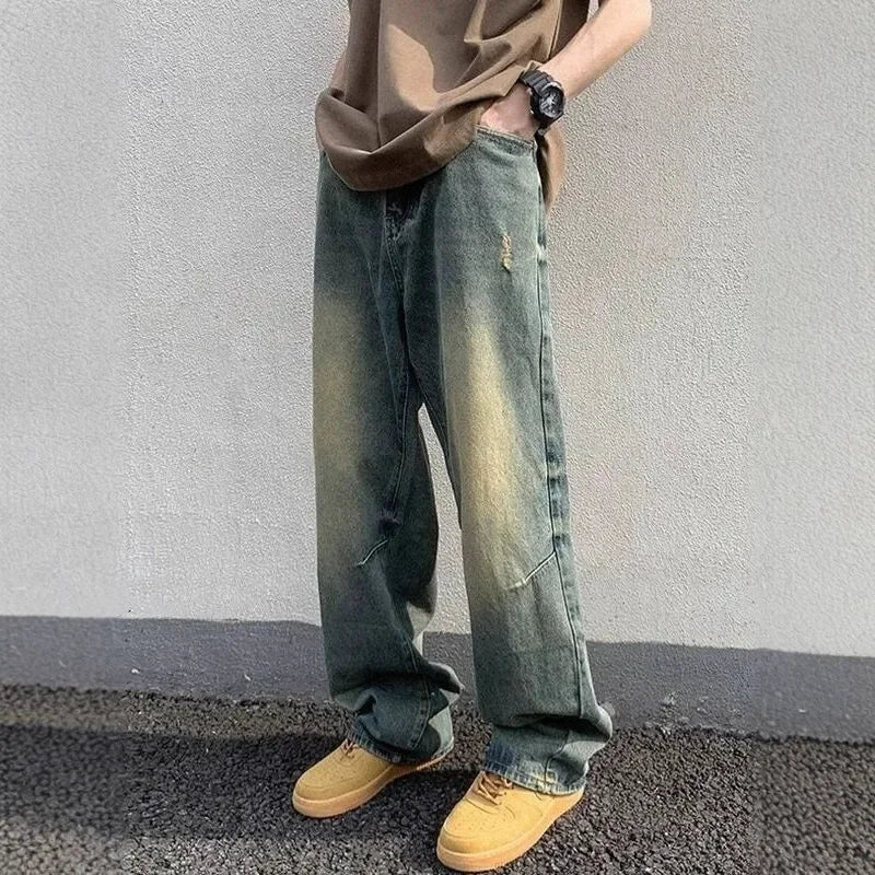 Drune | Weite Beinform Baggy Jeans für Männer - Lässig Lockere Passform