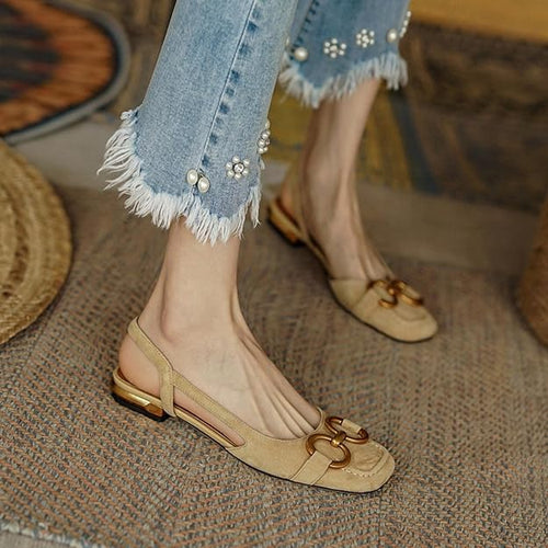Drune | Schuhe Frauen flach offener Rücken Sommerschuhe