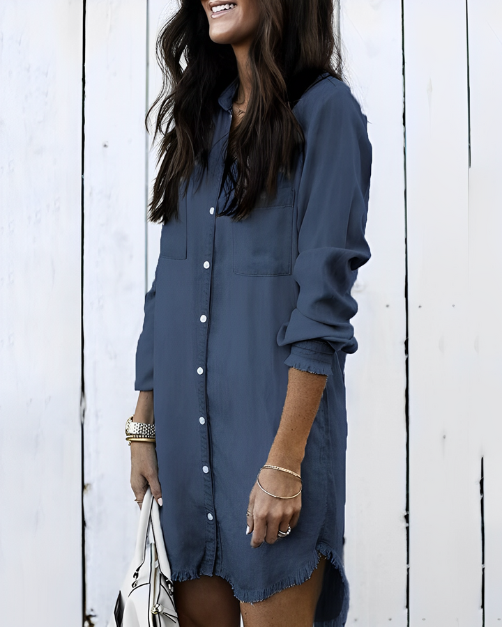 Drune | Denim Bluse - Stilvolle Jeansbluse mit Knöpfen für einen lässigen Look