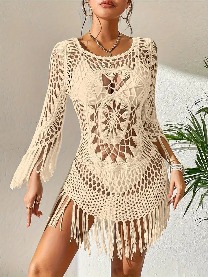Drune | Cover Up Boho-Stil Langarm Bikini-Cover Up Strand-Outfits