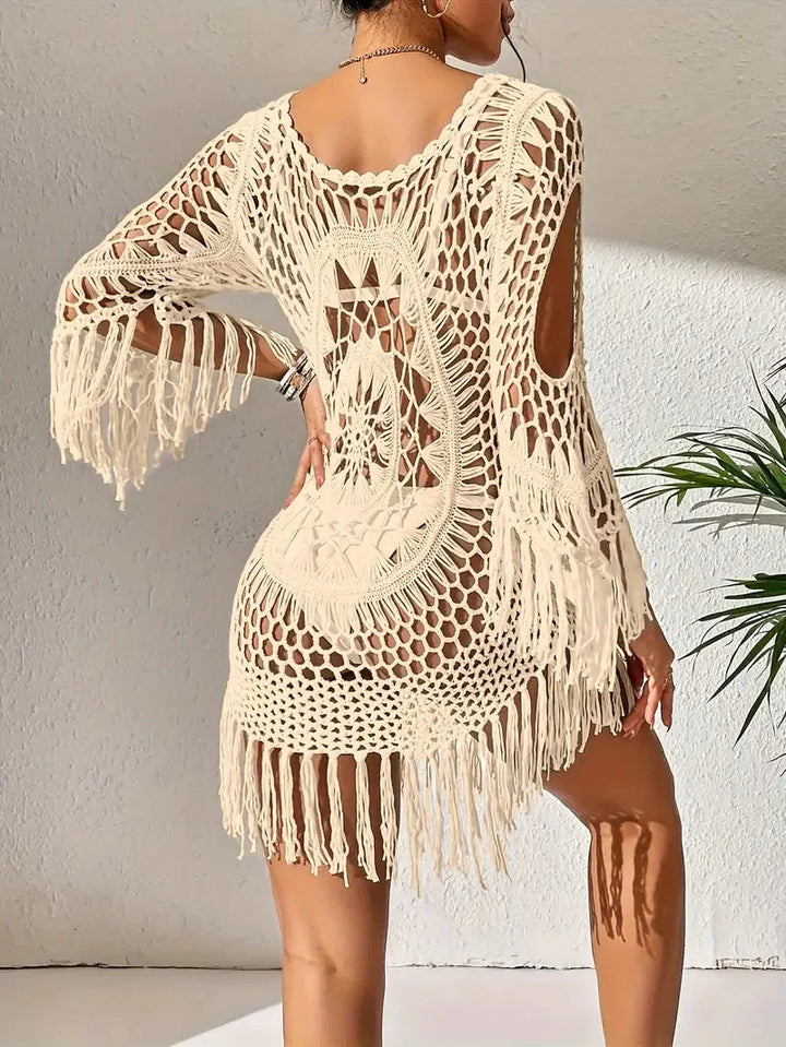 Drune | Cover Up Boho-Stil Langarm Bikini-Cover Up Strand-Outfits