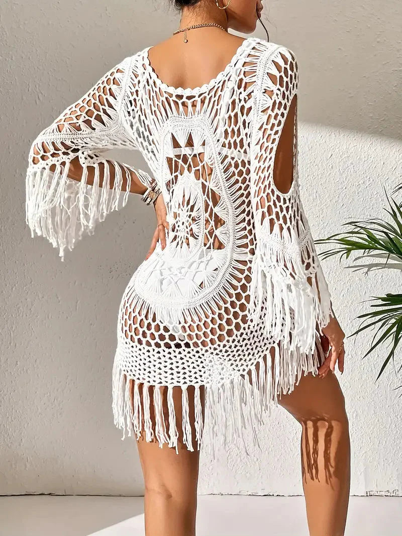 Drune | Cover Up Boho-Stil Langarm Bikini-Cover Up Strand-Outfits