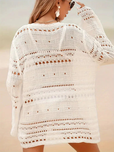 Drune | Cover Up Gestrickt Langarm Strickkleid Bikini-Cover Up