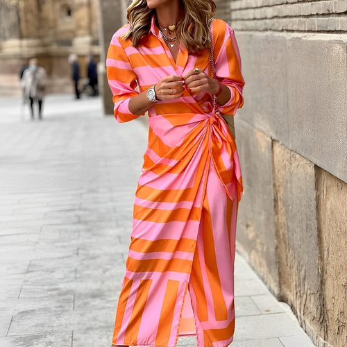 Drune | Mehrfarbiges Langes Kleid für Damen