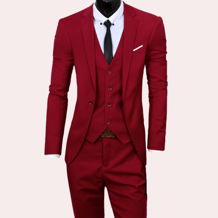 Drune | 3-teiliger Herrenanzug - Slim Fit Sakko, Weste & Hose für Business, Hochzeit & besondere Anlässe