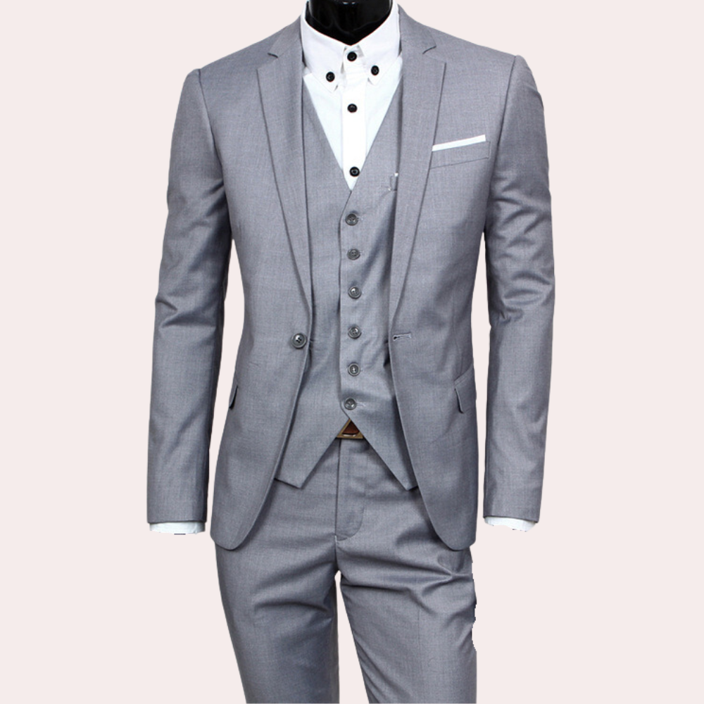Drune | 3-teiliger Herrenanzug - Slim Fit Sakko, Weste & Hose für Business, Hochzeit & besondere Anlässe