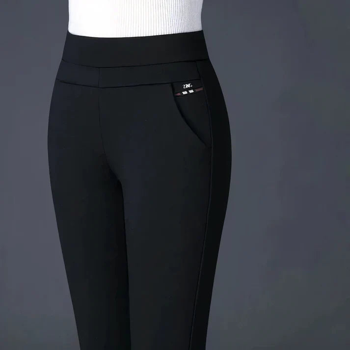 Drune | Moderne Schwarze Hose mit Stretch für Damen