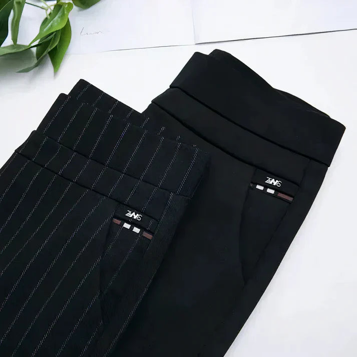 Drune | Moderne Schwarze Hose mit Stretch für Damen