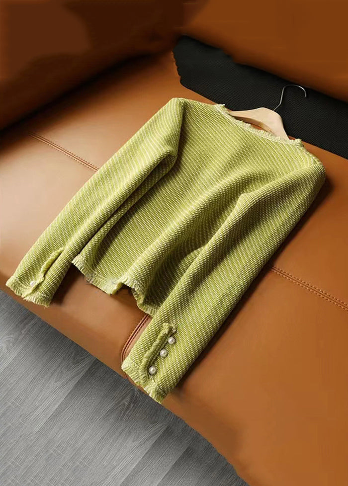 Drune | Grüne O-Ausschnitt Knopf Patchwork Baumwollmäntel