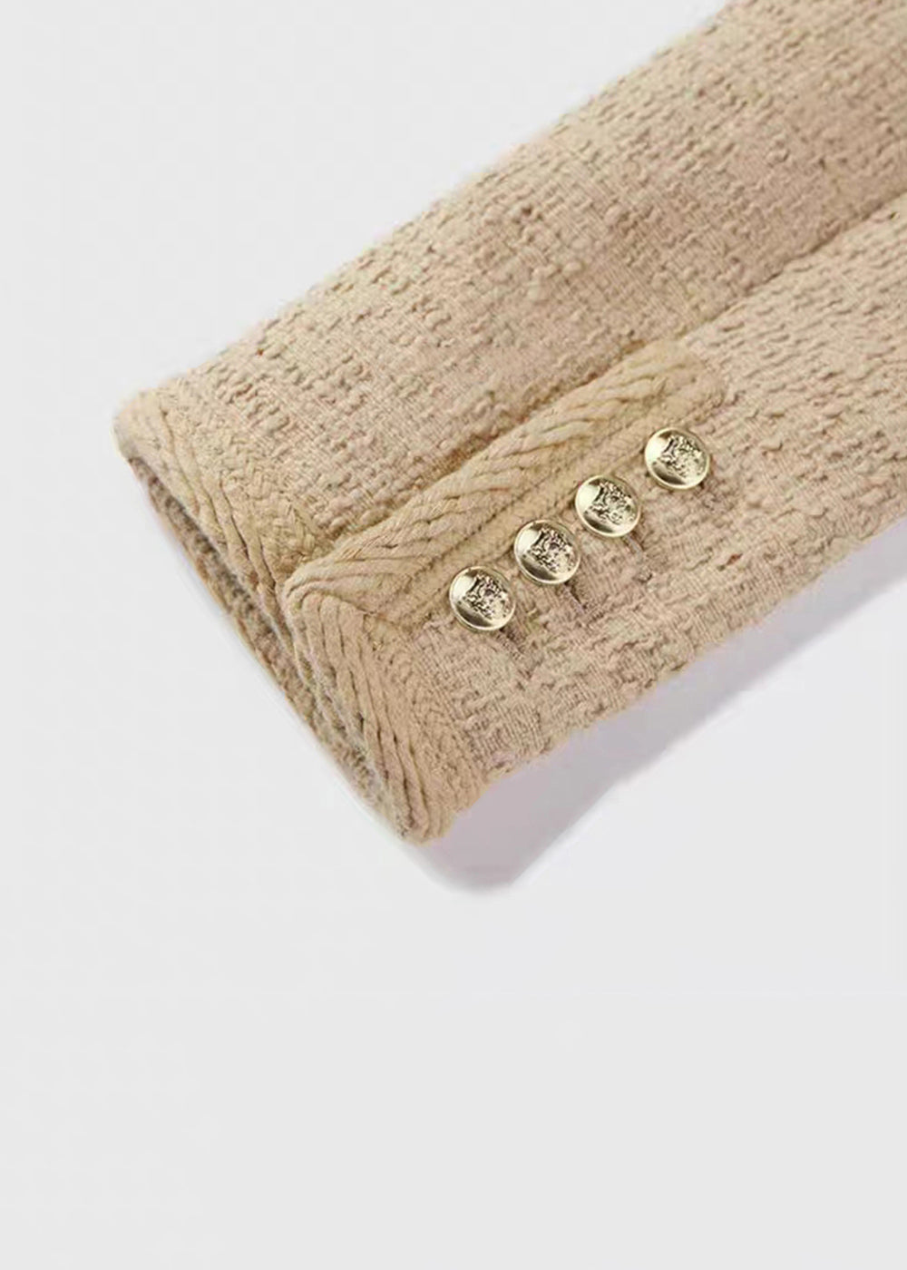 Drune | Khaki O Hals Knopf Patchwork Baumwollmäntel