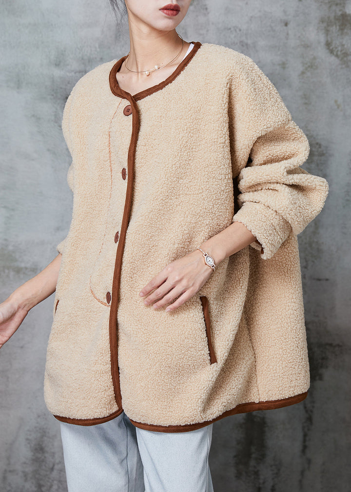 Drune | Khaki Übergroße Warme Faux Fur Teddyjacken Winter