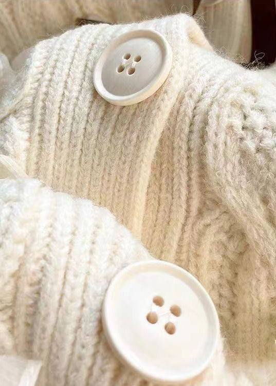 Drune | Gemütliche Patchwork Strickmäntel V-Ausschnitt Lange Ärmel