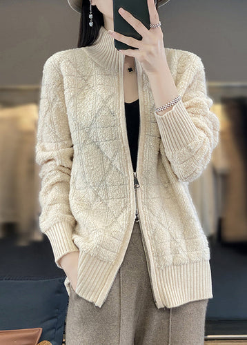 Drune | Bequeme Patchwork-Wollmäntel Stehkragen Lange Ärmel